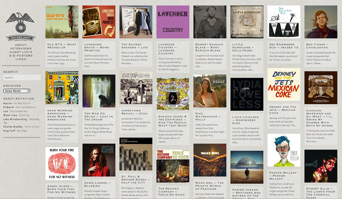 Record Dept. Website